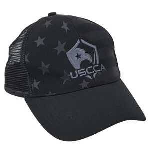 USCCA Trucker Hat Snapback Black American Flag Tactical Mesh Cap Adjustable 2A
